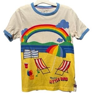 Little bird by Jools Oliver size 7-8 beach scene short sleeve top